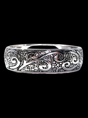 Scrolls Swirls Band Ring 6.5 mm Wide 925 Sterling Silver Women's Thumb Ring